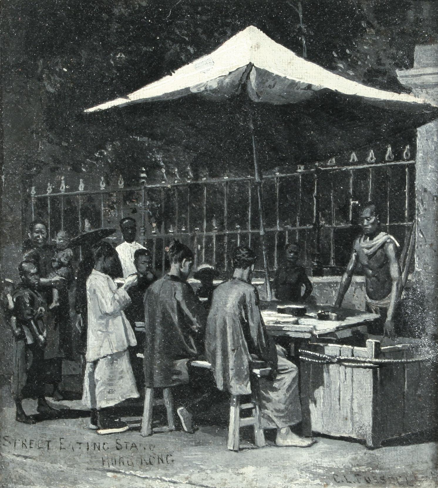 Charles Lewis Fussell (américain, 1840-1909)

Ces cinq petites illustrations en grisaille, non datées, de la vie quotidienne à Hong Kong et à Singapour sont stylistiquement similaires à 
