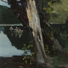 Rowing on a River by Pennsylvania Artist Charles Lewis Fussell