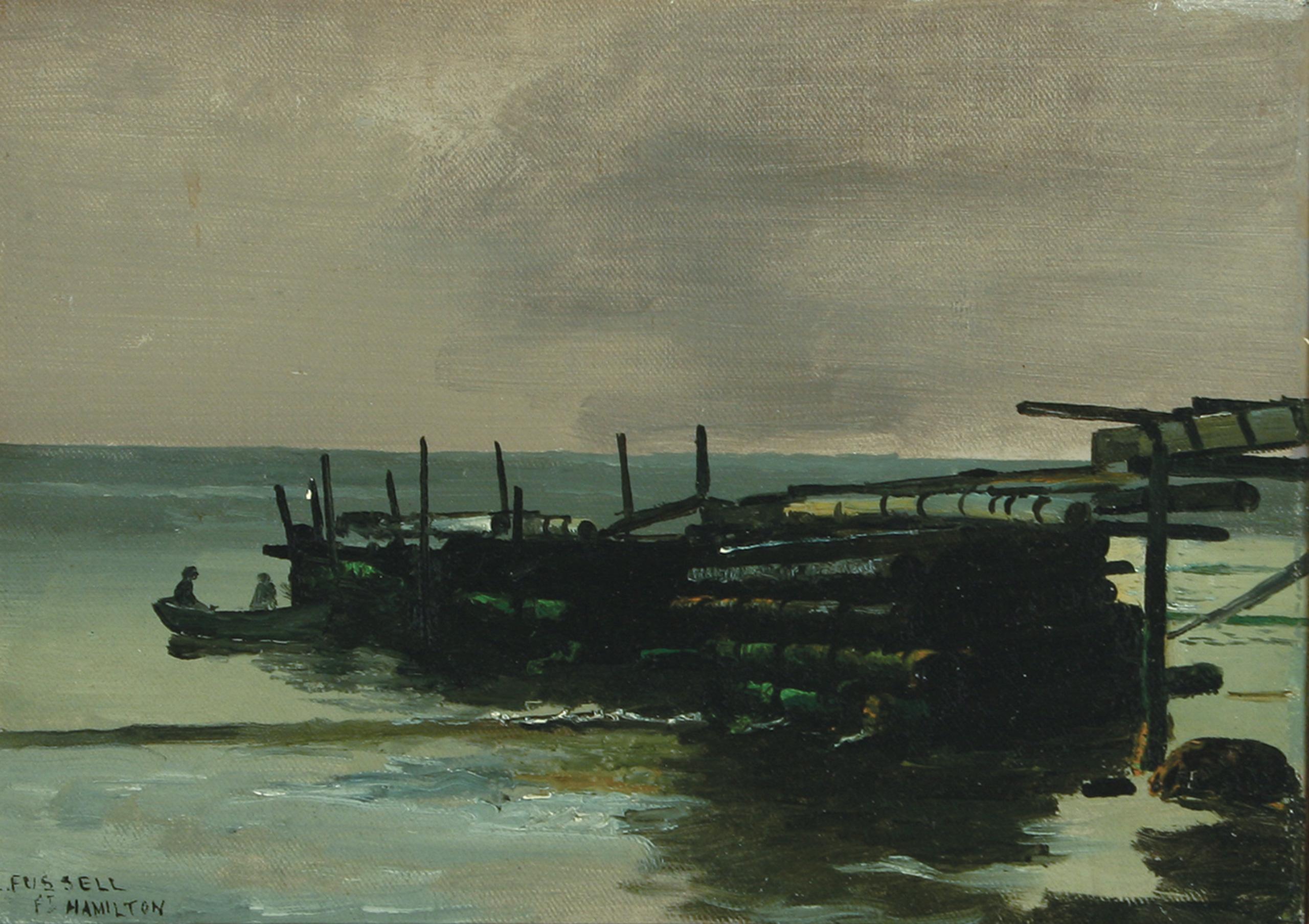Kleines Ölgemälde aus dem neunzehnten Jahrhundert von Fort Hamilton, Brooklyn (Realismus), Painting, von Charles Lewis Fussell