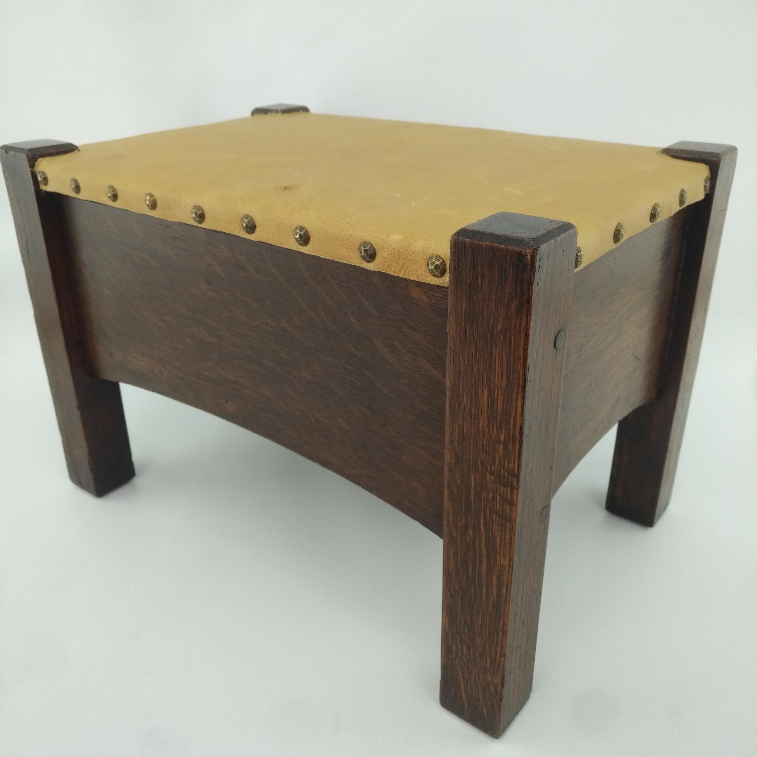 Charles Limbert One Drawer Footstool c1910 For Sale 1