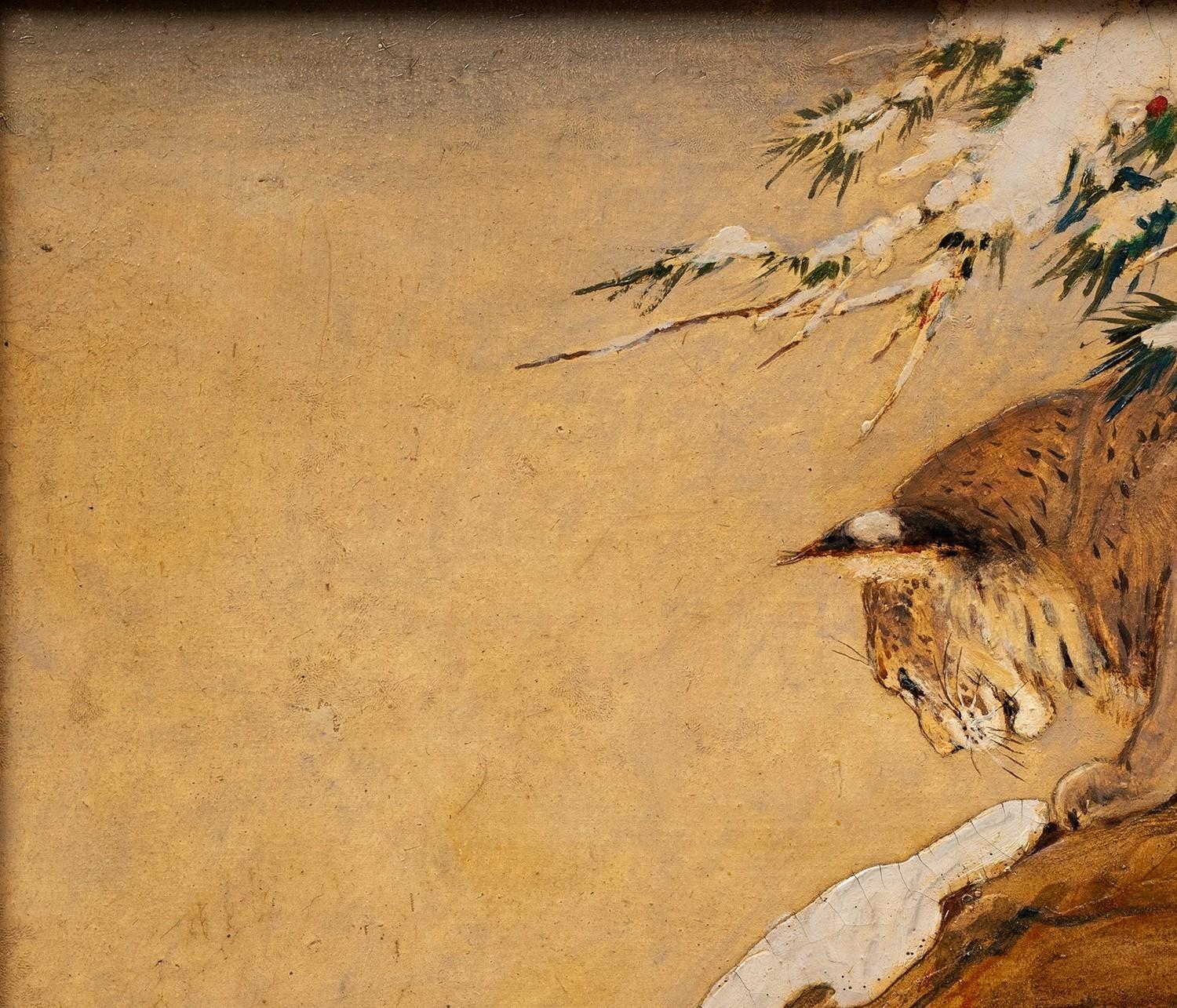 Peinture d'un lynx dans un arbre Charles Livingston Bull (américain, 1874-1932) en vente 5