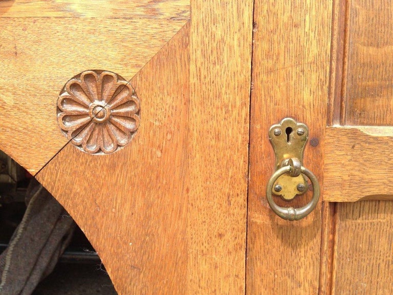 Charles Locke Eastlake Arts and Crafts Oak Dresser with Shelves and