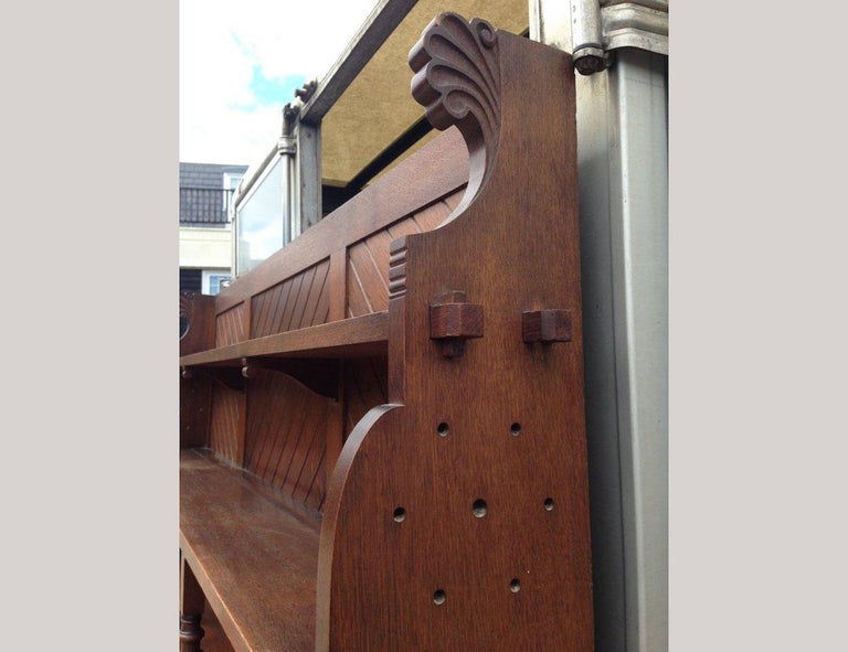 Charles Locke Eastlake Arts and Crafts Oak Dresser with Shelves and