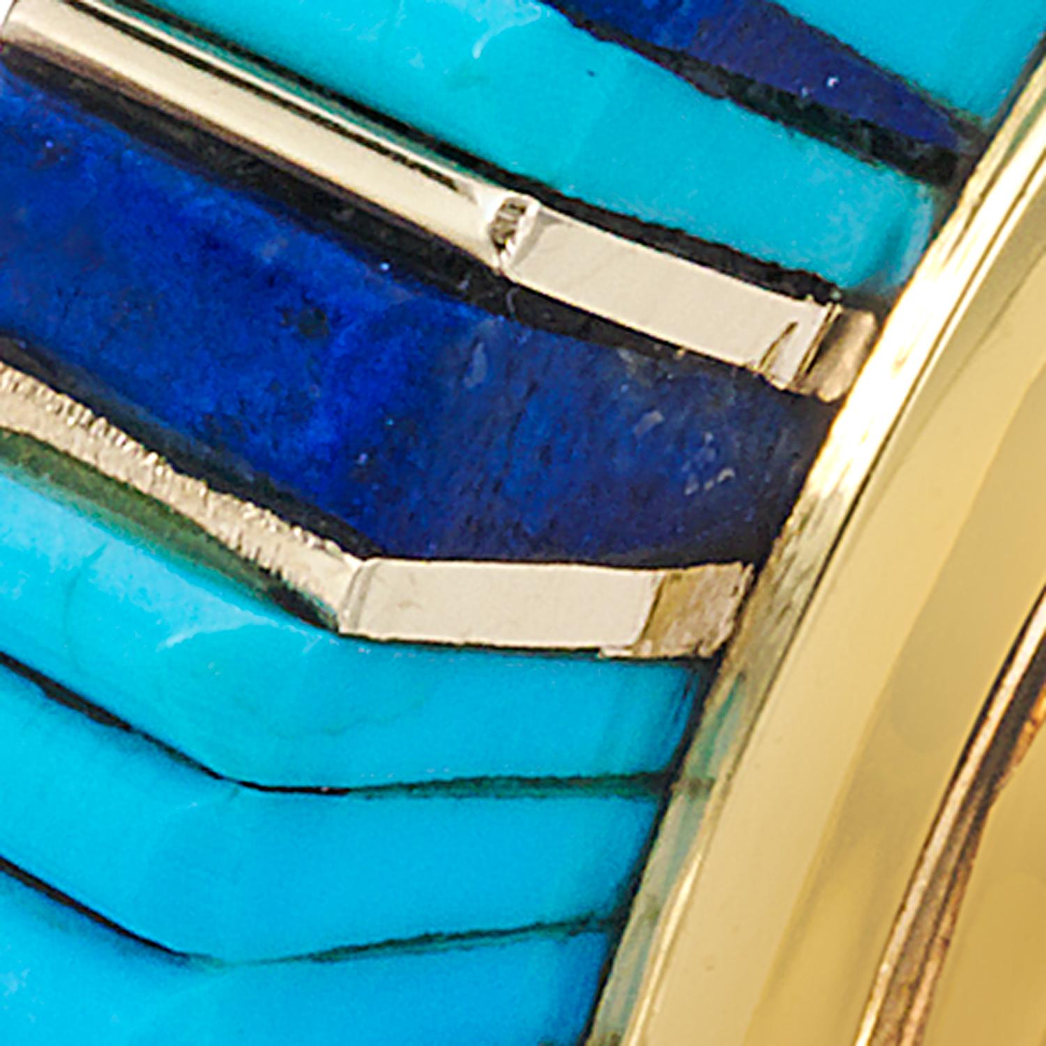 Charles Loloma Turquoise, Lapis Lazuli, and Gold Cuff Bracelet, circa ...