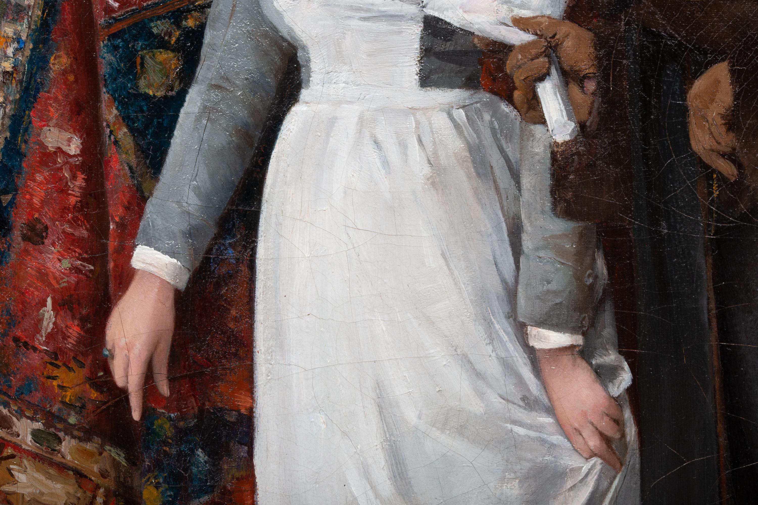 'A Gentleman and a Maid' by Charles Léon Cardon (1850 – 1921) signed, dated 1880 For Sale 4