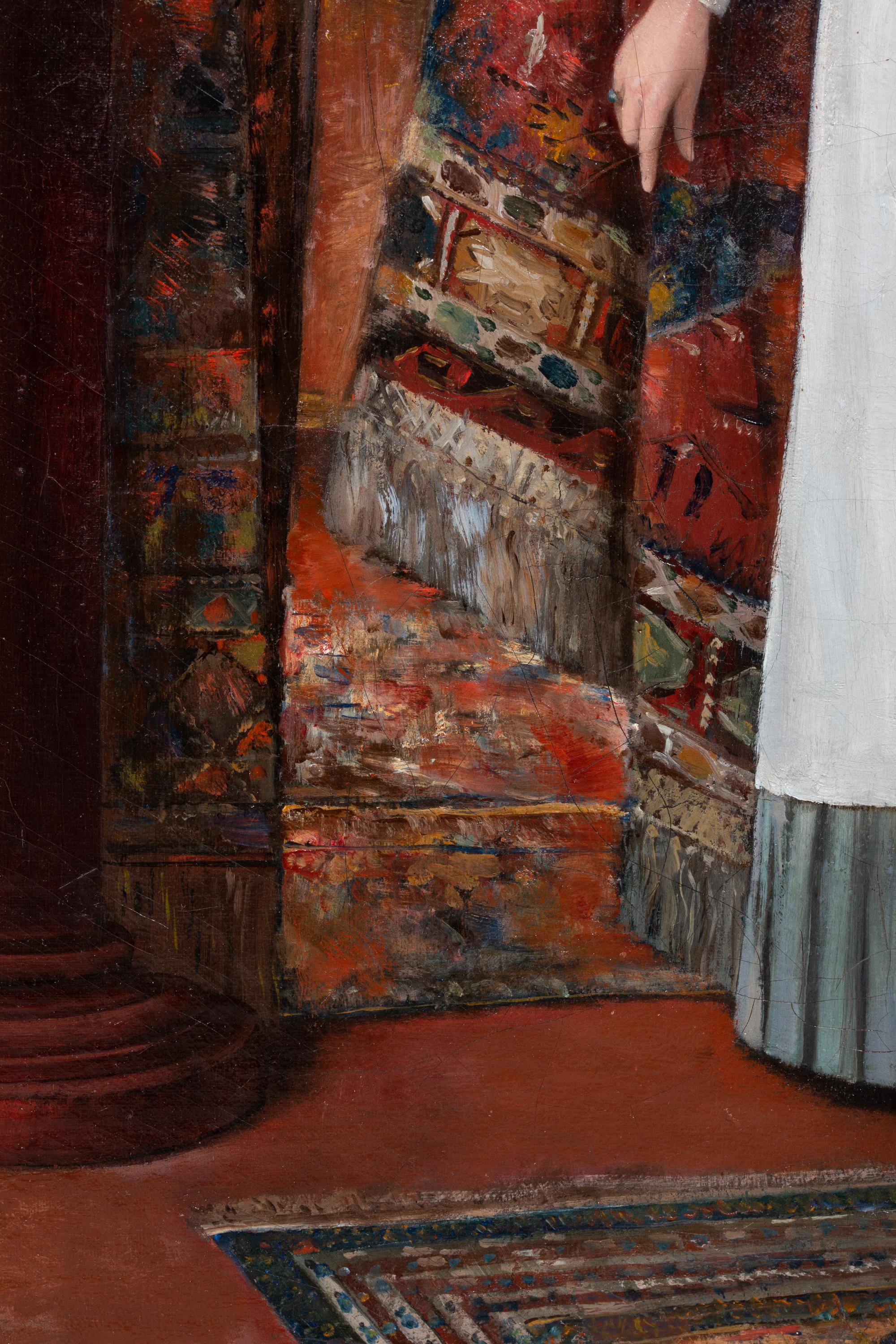 'A Gentleman and a Maid' by Charles Léon Cardon (1850 – 1921) signed, dated 1880 For Sale 6