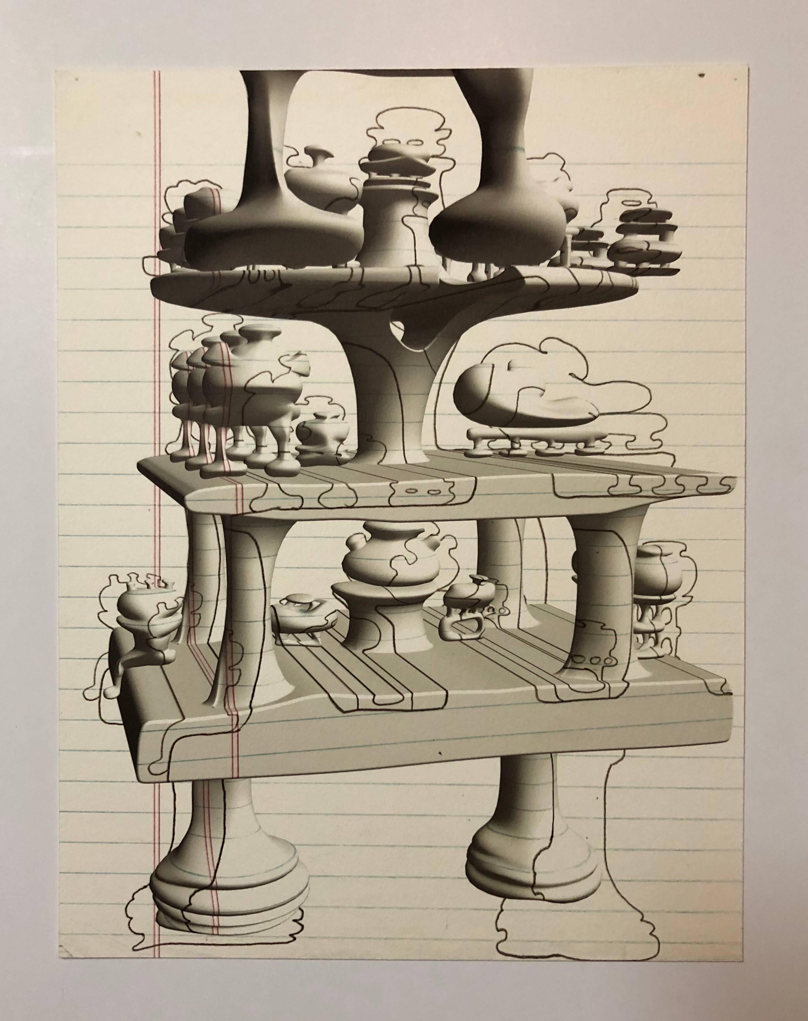 Digitaler Iris-Druck „Stage Theory“, Bleistift, signiert mit Initialen, Auflage von 15 Stück – Print von Charles Long