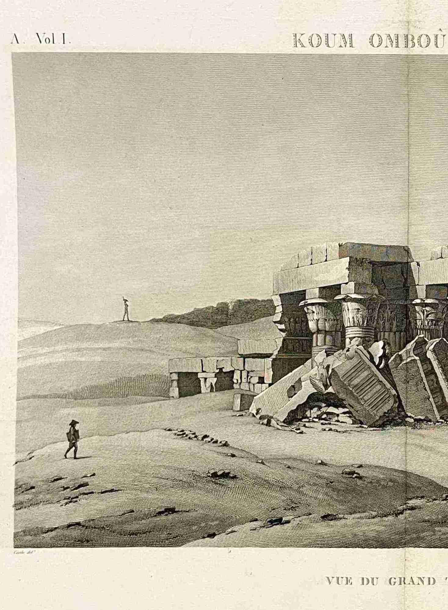 Charles Louis Balzac ca. 1809-1829 Incisione Koum Omboû (Ombos) in vendita 1