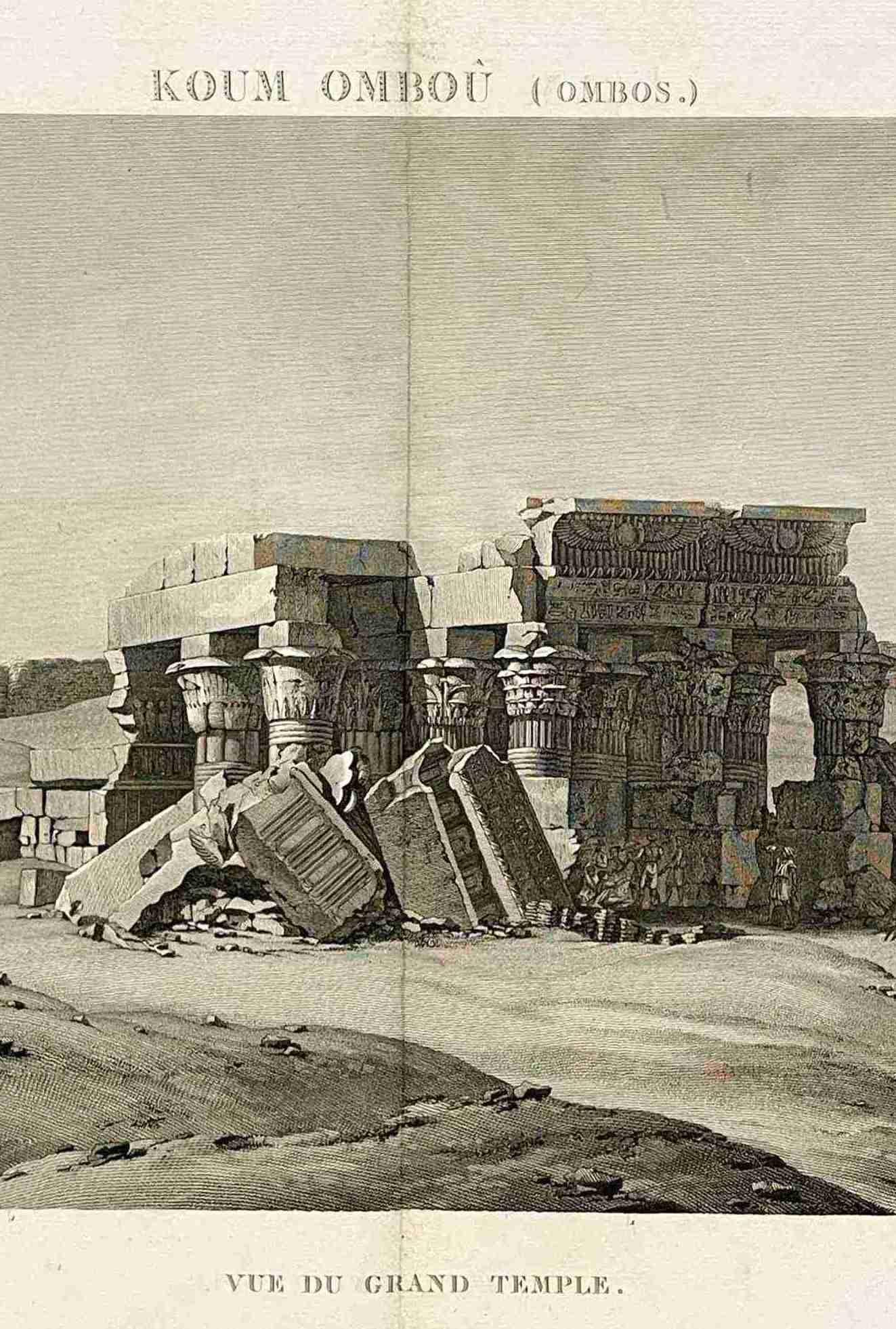 Charles Louis Balzac ca. 1809-1829 Incisione Koum Omboû (Ombos) in vendita 3