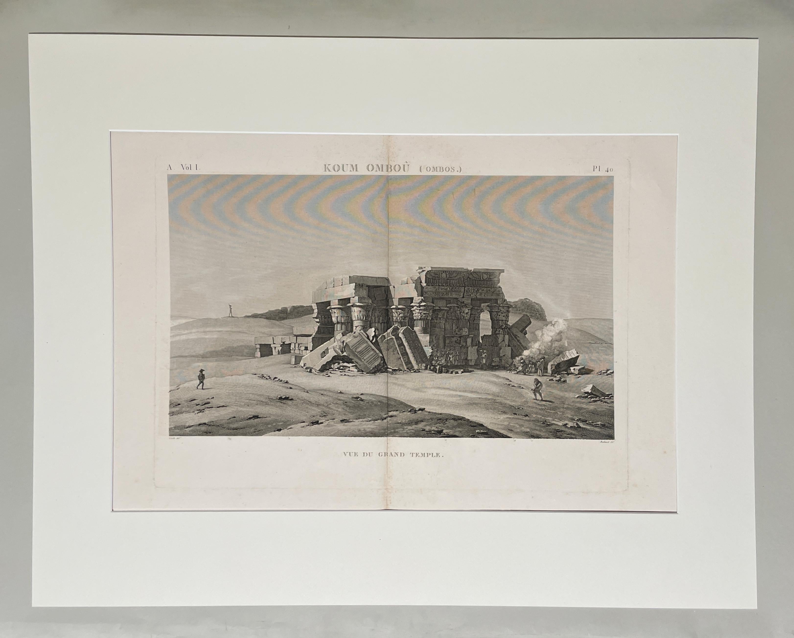 DESCRIPTION DE L'EGYPTE. Koum Omboû (Ombos) Vue du Grand Temple For Sale 2