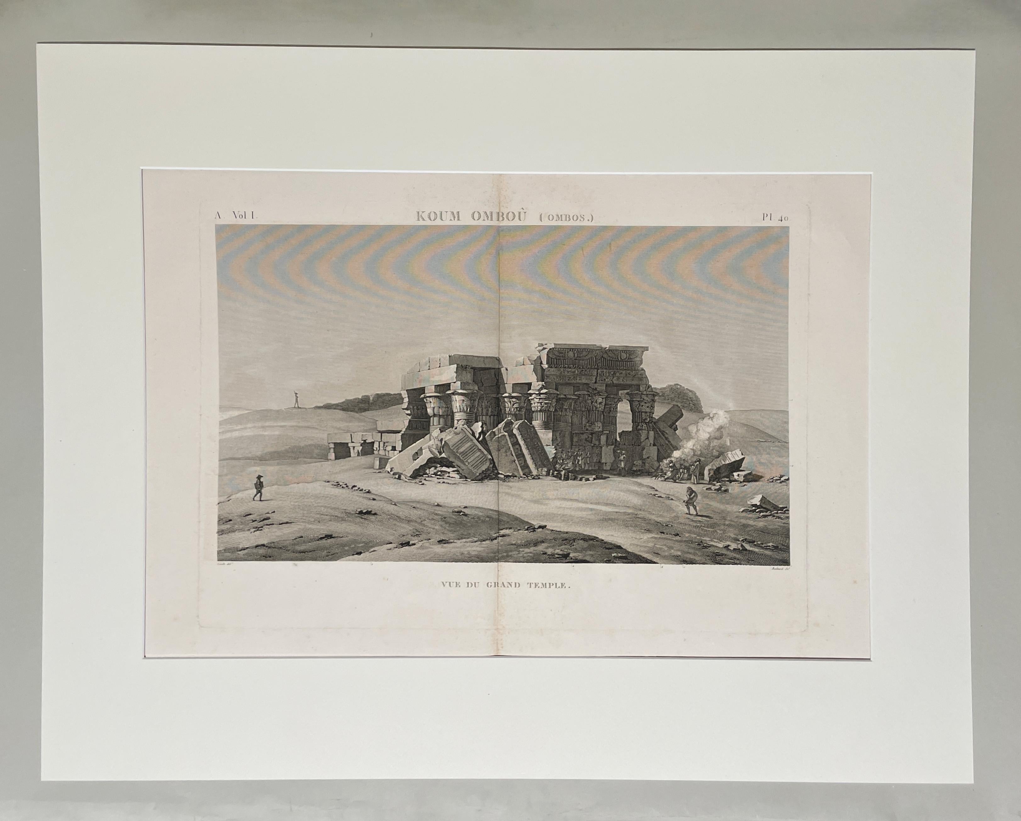 Charles Louis Balzac ca. 1809-1829 Incisione Koum Omboû (Ombos) in vendita 5