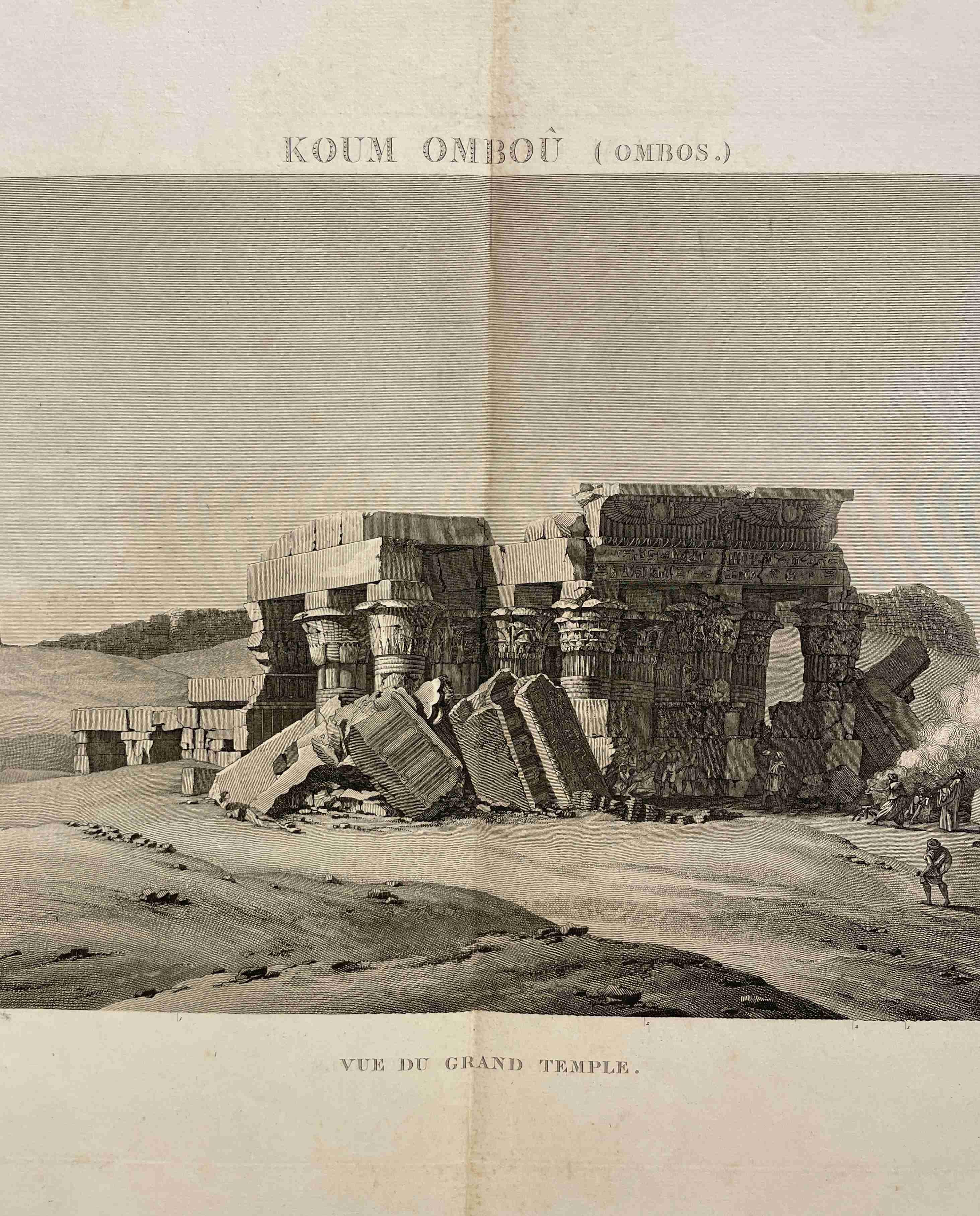 DESCRIPTION DE L'EGYPTE. Koum Omboû (Ombos) Vue du Grand Temple For Sale 3