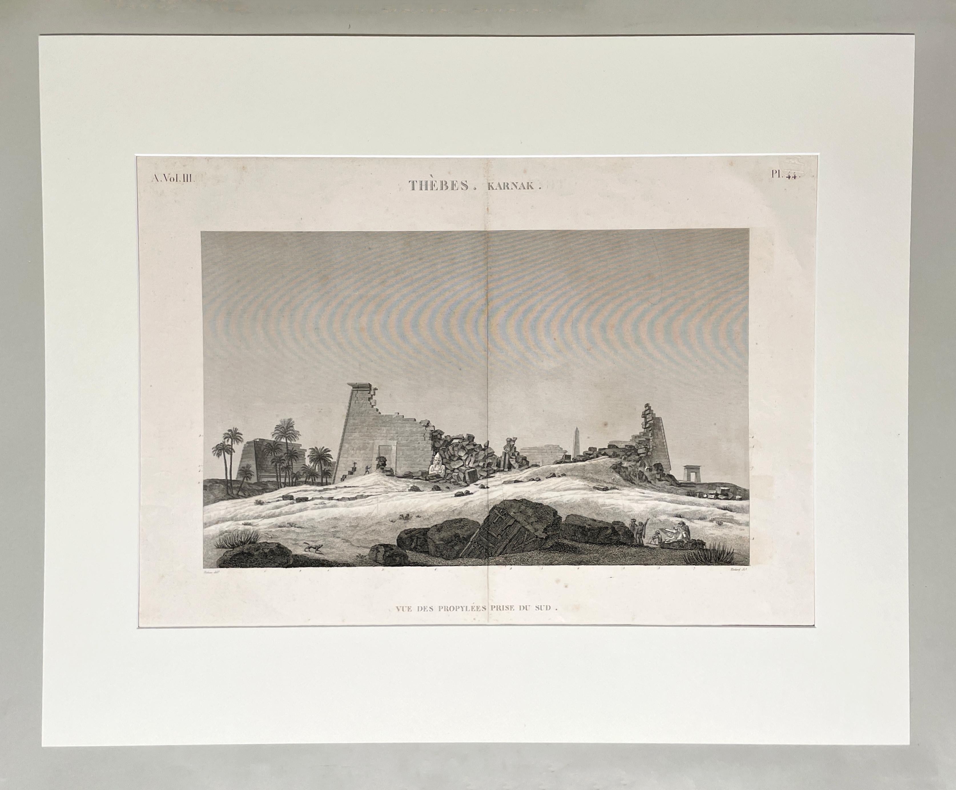 Charles Louis Balzac Engraving ca. 1809-1829 Thèbes. Karnak. For Sale 5