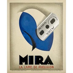 1929 original advertising poster by Charles Loupot for Mira razor