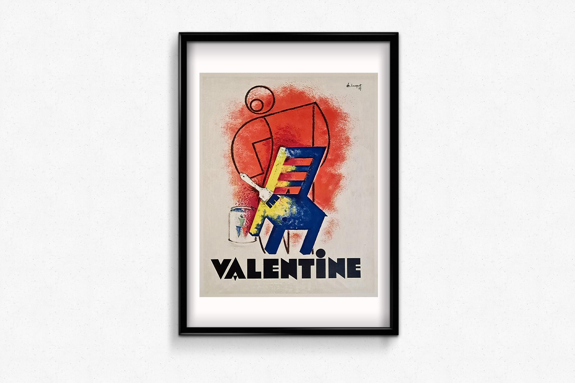 1929 cartel publicitario original de Charles Loupot para Pinturas Valentine en venta 1