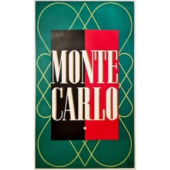 1937 Original poster by Charles Loupot for the SNCF and the trips to Monte-Carlo