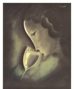 Caves Petrissans, first printing lithograph art deco French restaurant poster