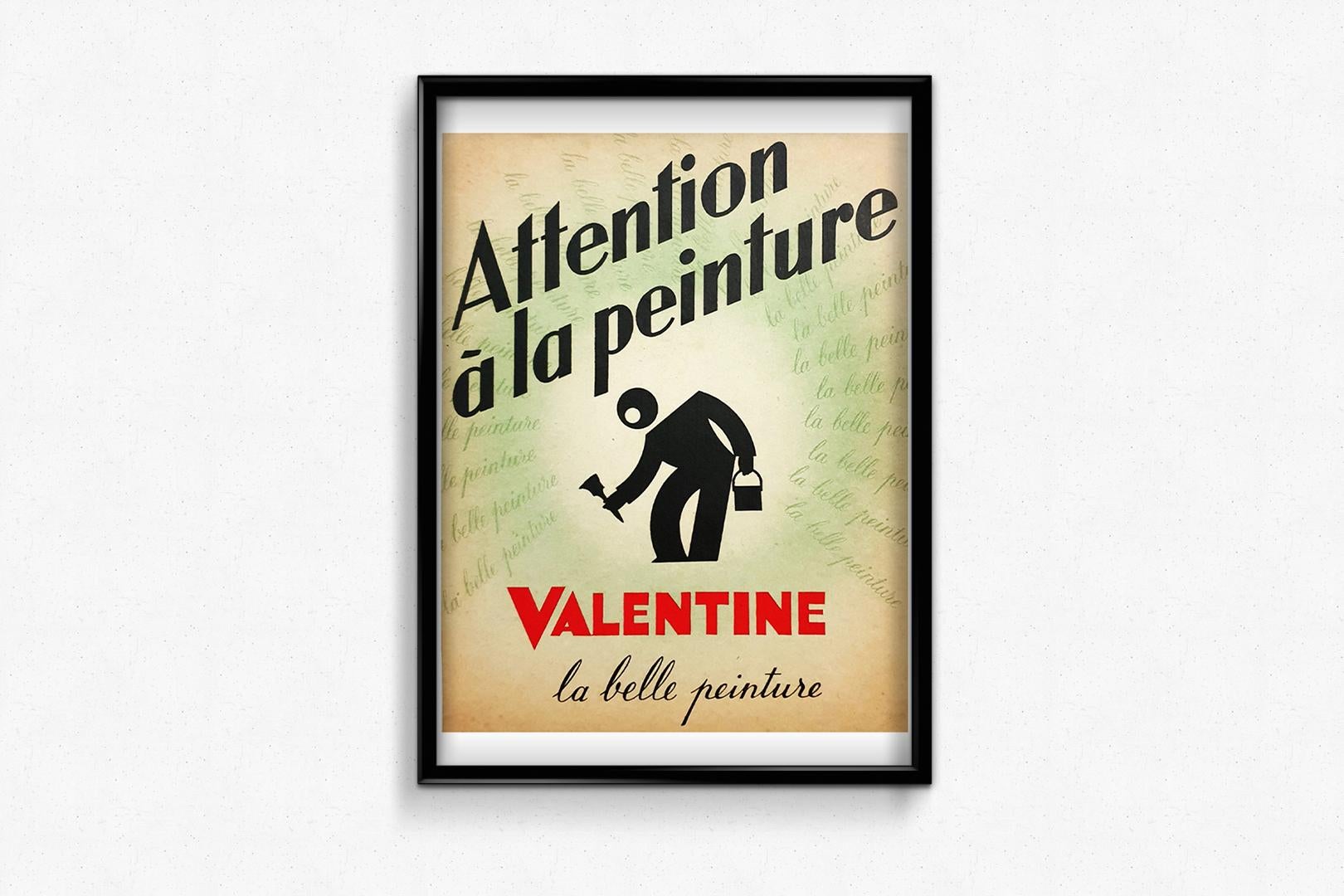 Circa 1940 Cartel original de Charles Loupot para la pintura Valentine 1