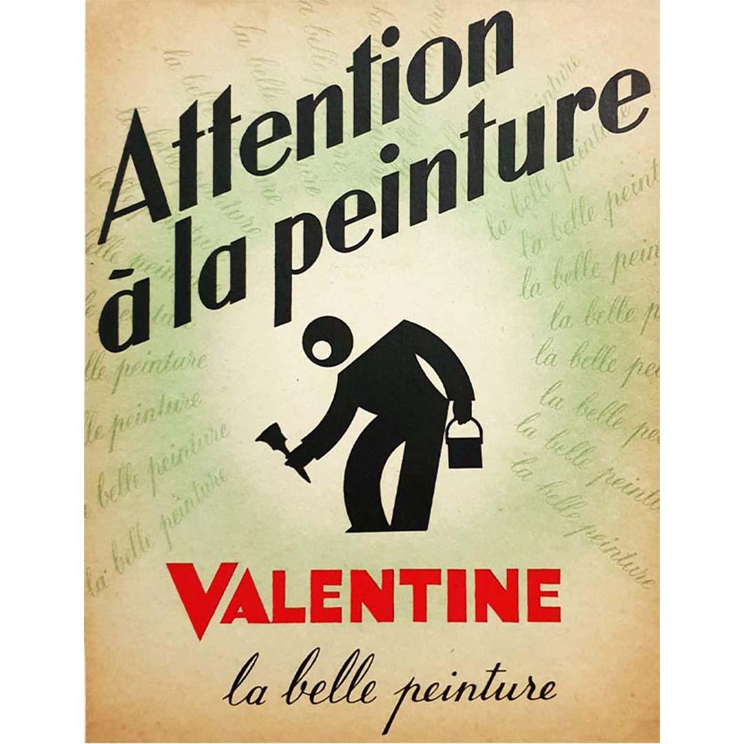 Affiche originale de Charles Loupot pour la peinture de Valentine datant d'environ 1940 en vente 2