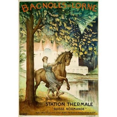 1922 Original französisches Plakat für den Tourismus, das Spa von Bagnoles de l'Orne zeigt