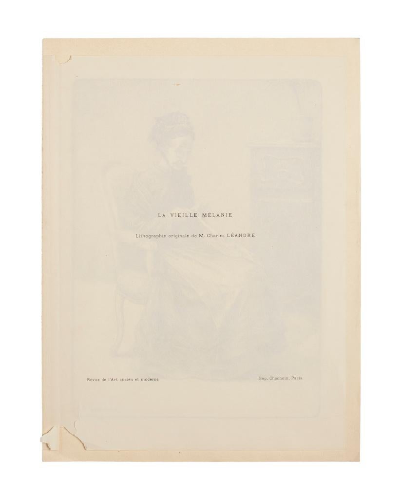 Anciana - Litografía de Charles Lucien Léandre - Principios del siglo XX en venta 1