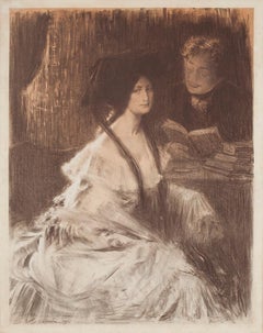 Giovane donna - Litografia originale di Charles Lucien Léandre - 1903