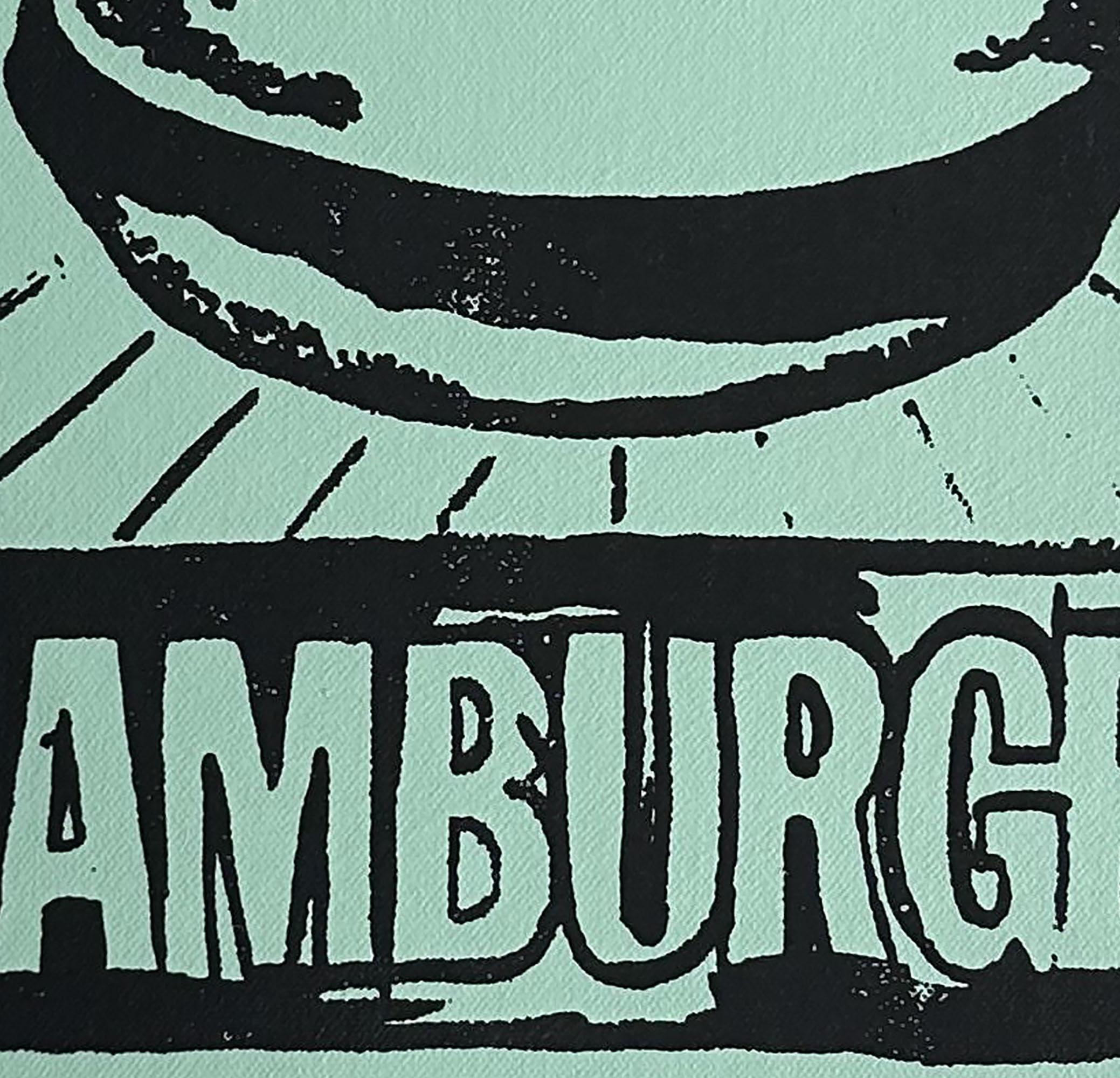 Andy Warhol Denied Painting canvas Black & Green Hamburger by Charles Lutz For Sale 4