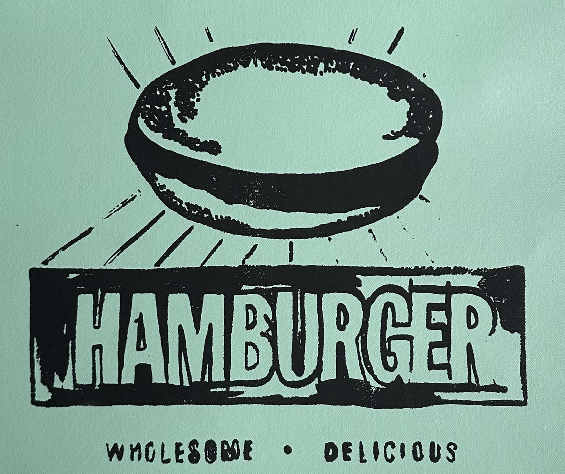 Andy Warhol Denied Painting canvas Black & Green Hamburger by Charles Lutz