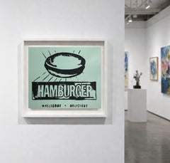 Andy Warhol Denied Painting canvas Black & Green Hamburger by Charles Lutz