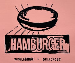 Andy Warhol Denied Painting canvas Black & Pink Hamburger by Charles Lutz
