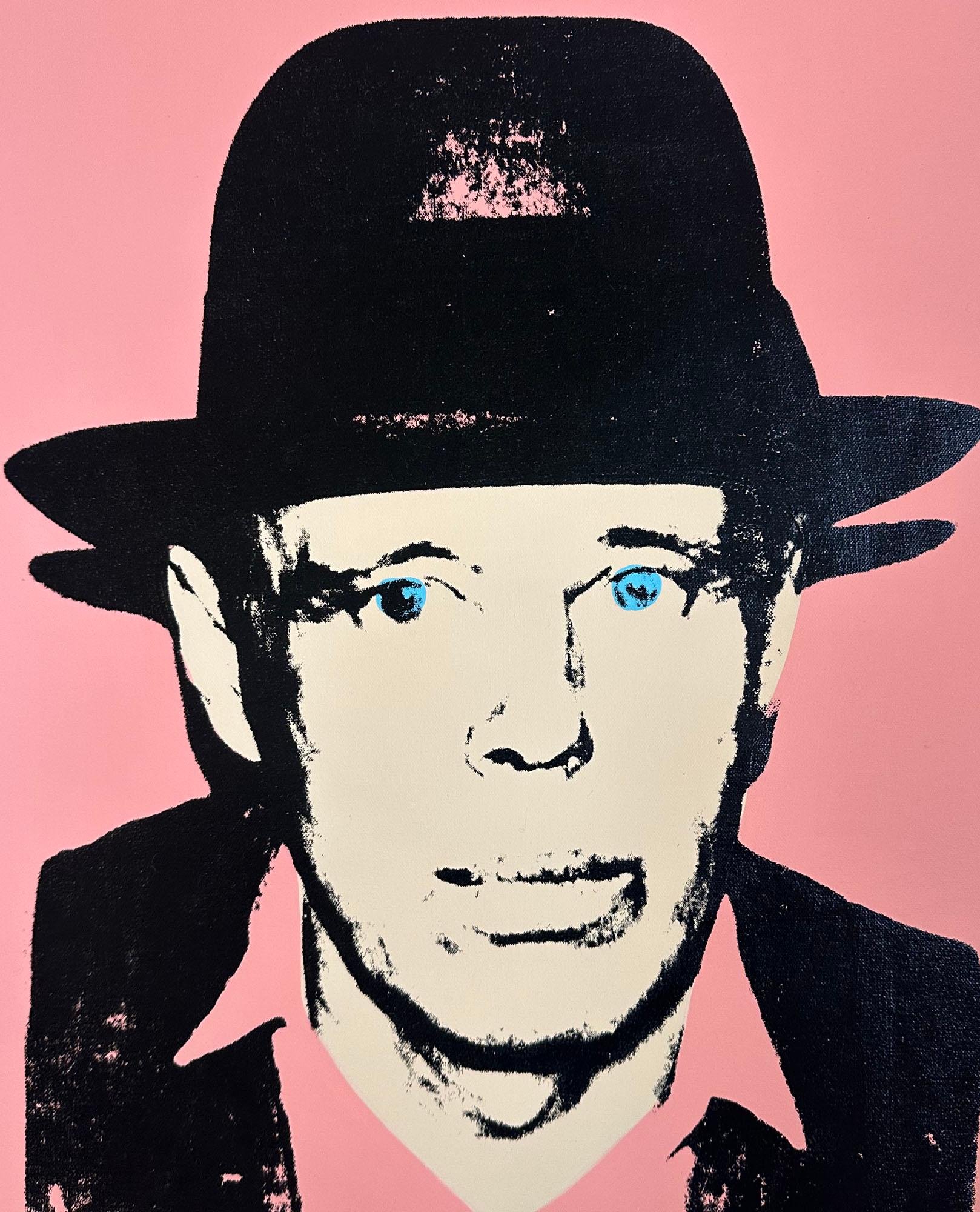 Andy Warhol Denied Painting canvas Black Pink Joseph Beuys by Charles Lutz For Sale 1
