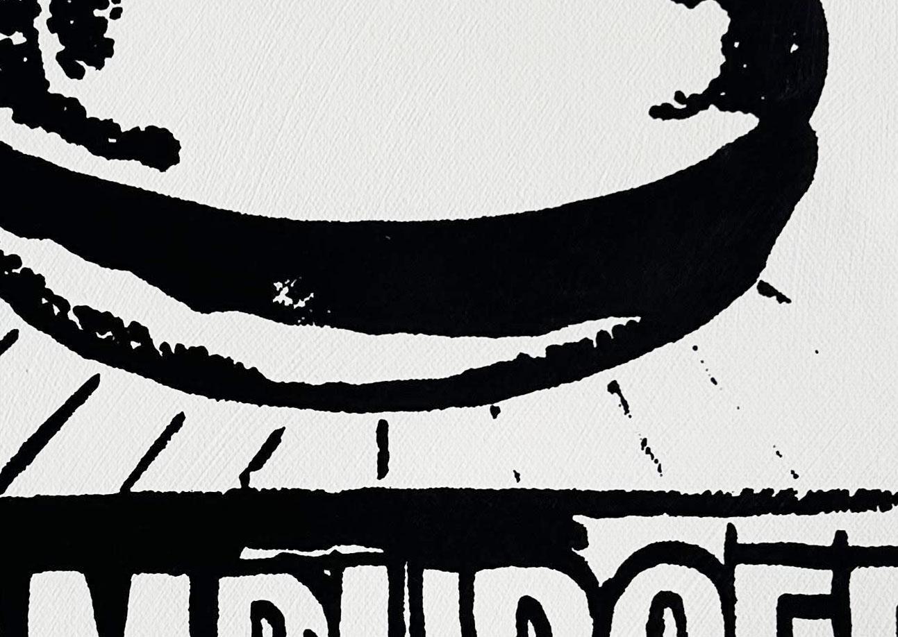 Andy Warhol Denied Painting canvas Black & White Hamburger by Charles Lutz For Sale 4