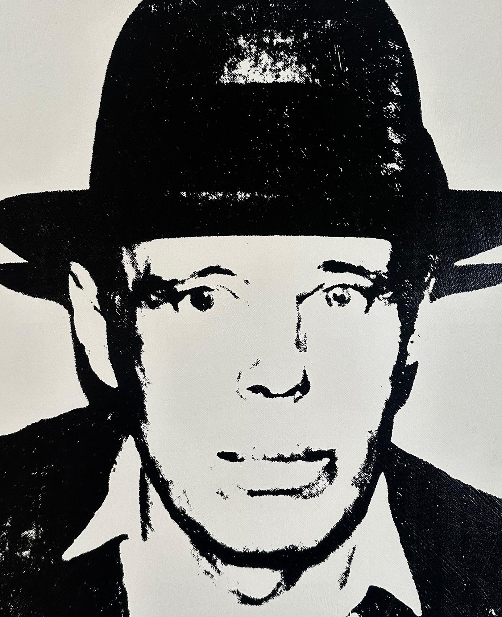 Andy Warhol Denied Painting canvas Black White Joseph Beuys by Charles Lutz For Sale 2
