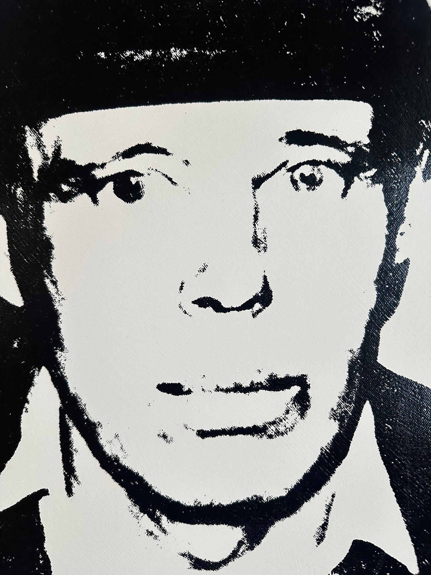 Andy Warhol Denied Painting canvas Black White Joseph Beuys by Charles Lutz For Sale 3