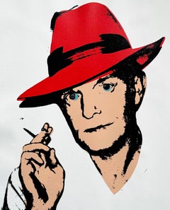 Andy Warhol negato Pittura su tela Black White Red Truman Capote di Charles Lutz