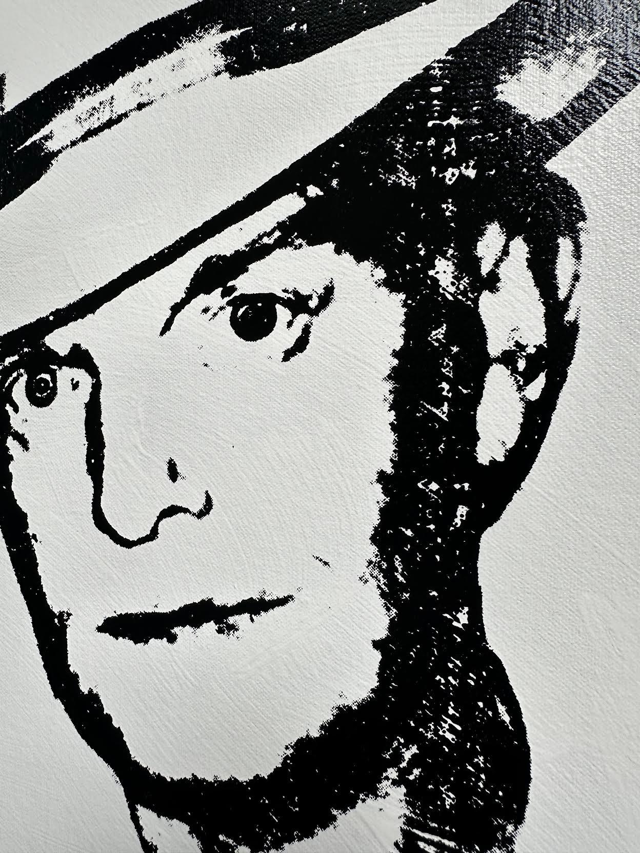 Andy Warhol Denied Painting canvas Black White Truman Capote by Charles Lutz For Sale 1