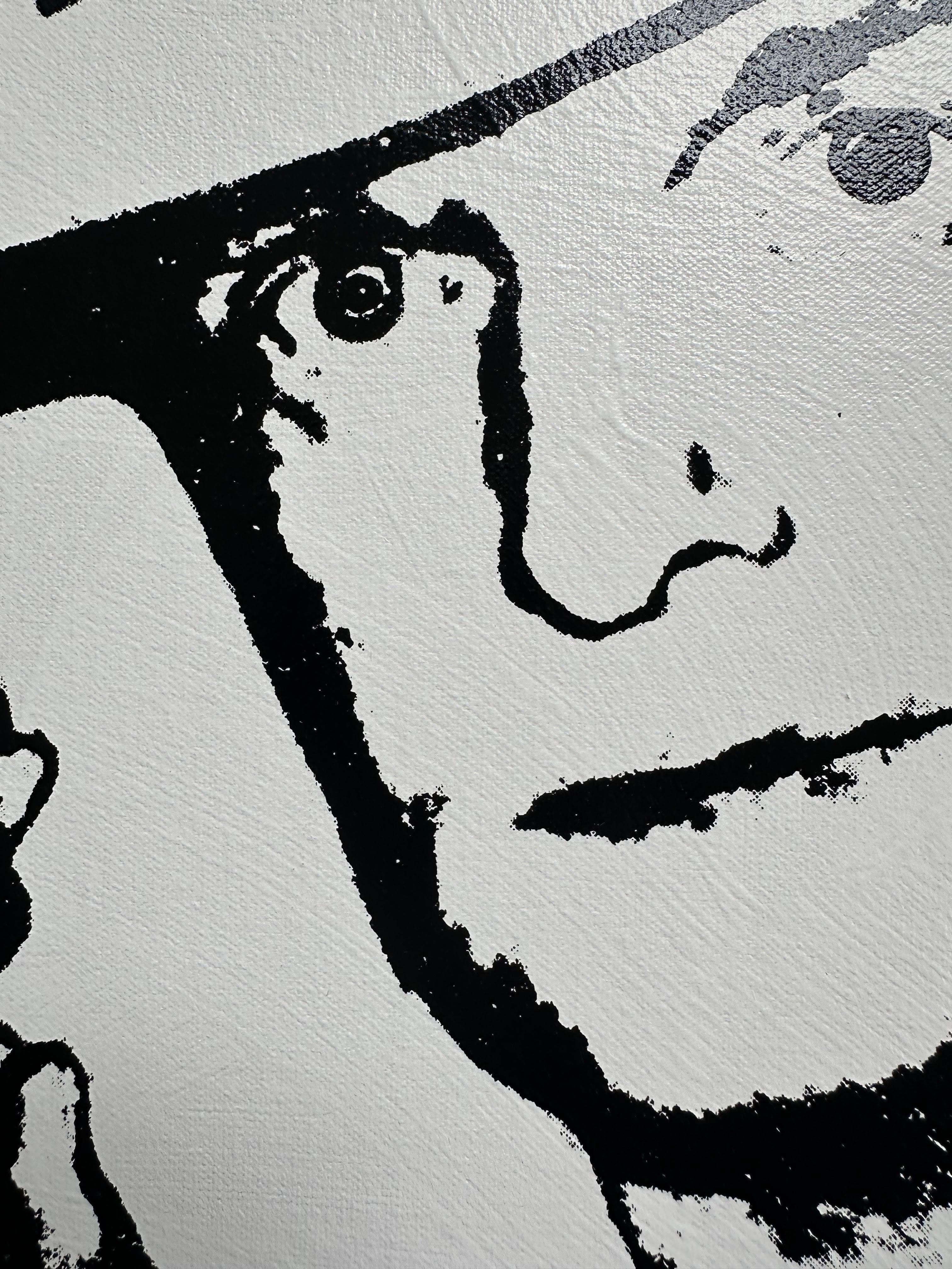 Andy Warhol Denied Painting canvas Black White Truman Capote by Charles Lutz For Sale 2