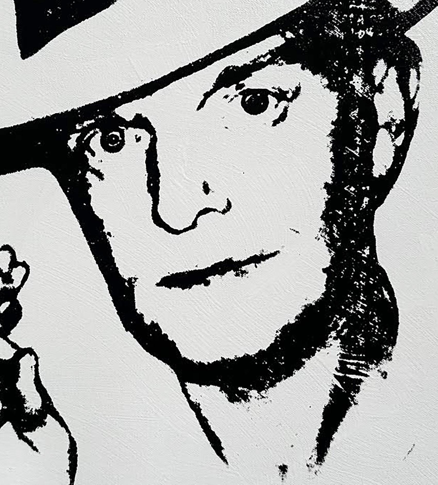 Andy Warhol Denied Painting canvas Black White Truman Capote by Charles Lutz For Sale 3