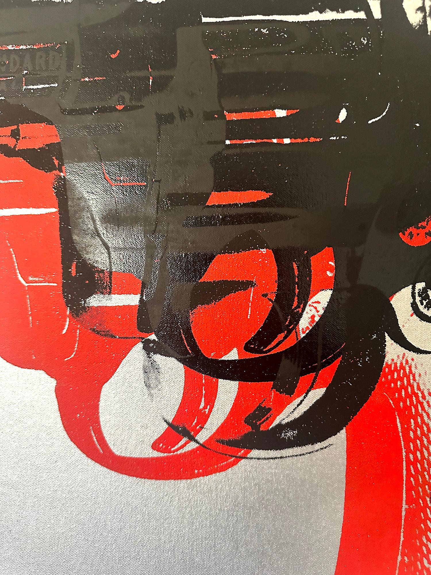 Andy Warhol Denegado Pintura sobre lienzo Armas II (Plata Negro Rojo) de Charles Lutz en venta 2