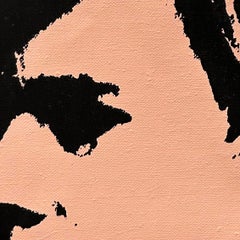 Andy Warhol Self portrait Denied Painting canvas pink on linen by Charles Lutz