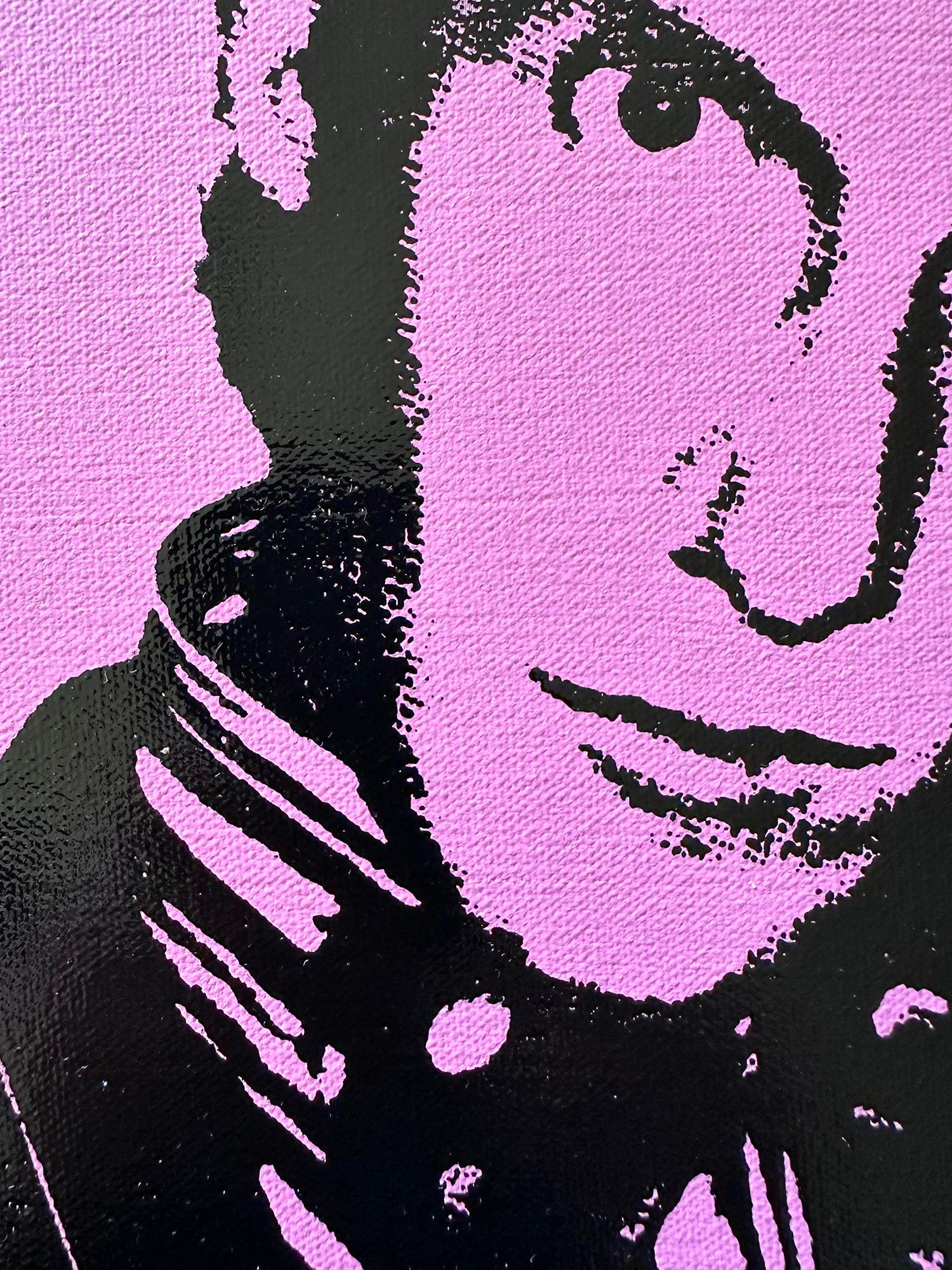 Andy Warhol YSL Yves Saint Laurent Denied Gemälde Leinwand Rosa von Charles Lutz im Angebot 2