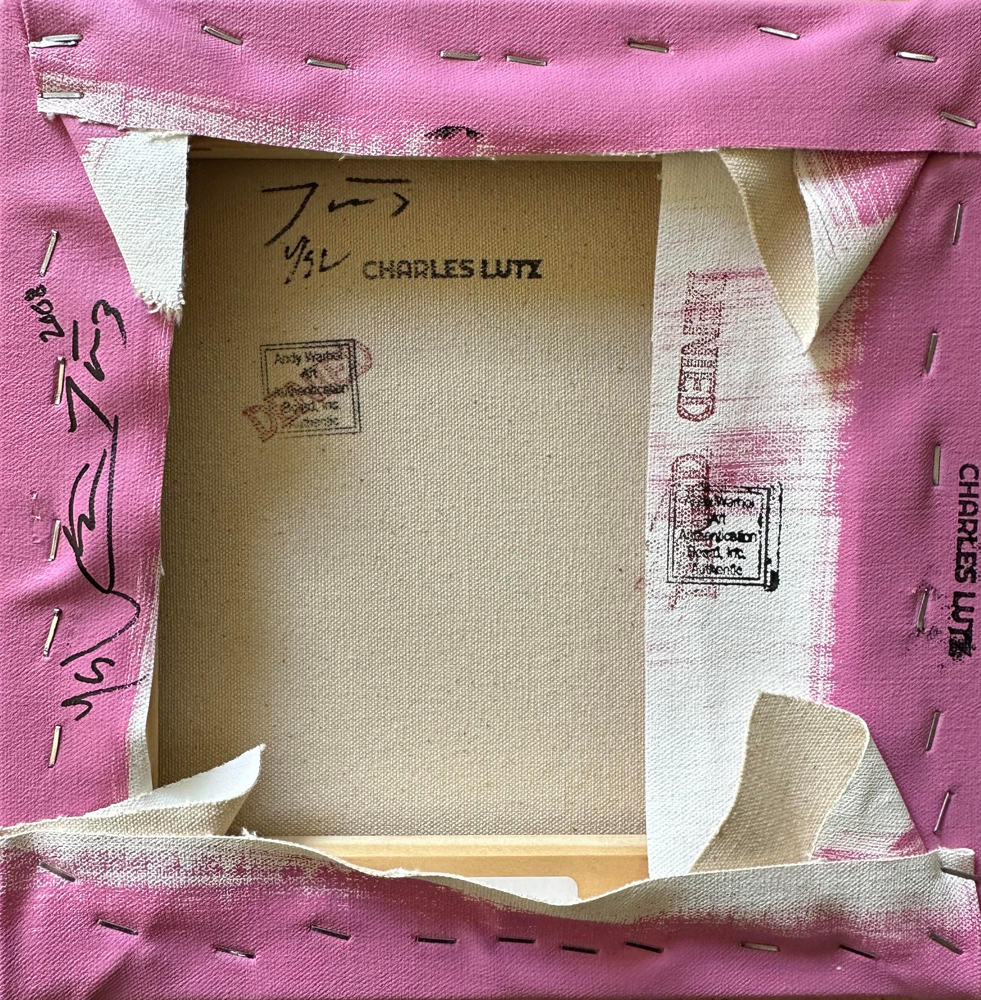 Andy Warhol YSL Yves Saint Laurent Denied Gemälde Leinwand Rosa von Charles Lutz im Angebot 3