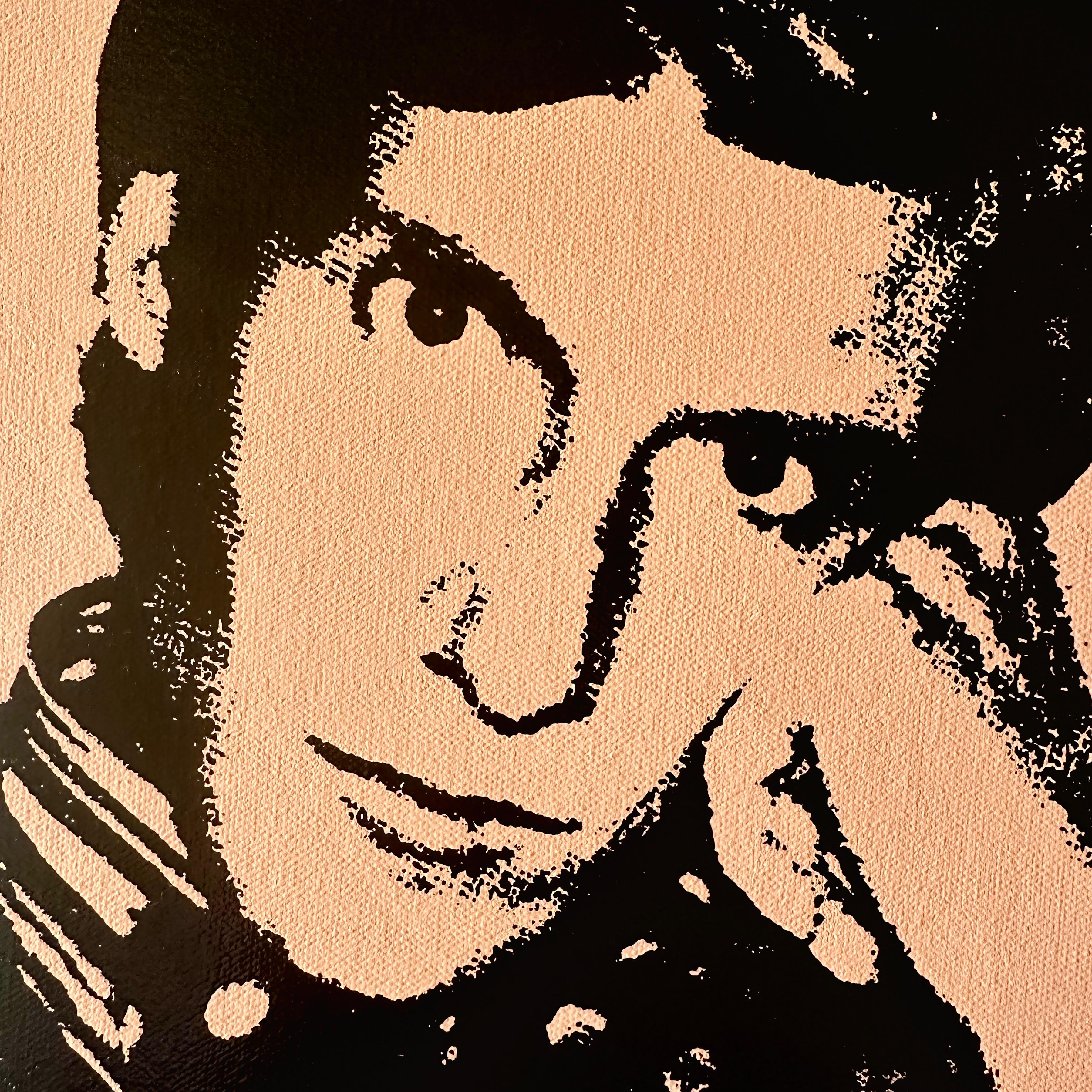Andy Warhol YSL Yves Saint Laurent Denied Gemälde Pfirsichrosa von Charles Lutz im Angebot 2