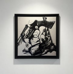 Charles Lutz, Andy Warhol Denied Painting on Canvas Guns (3 sur Silver)