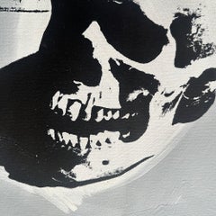 Denied Andy Warhol Black and White Skull Painting by Charles Lutz