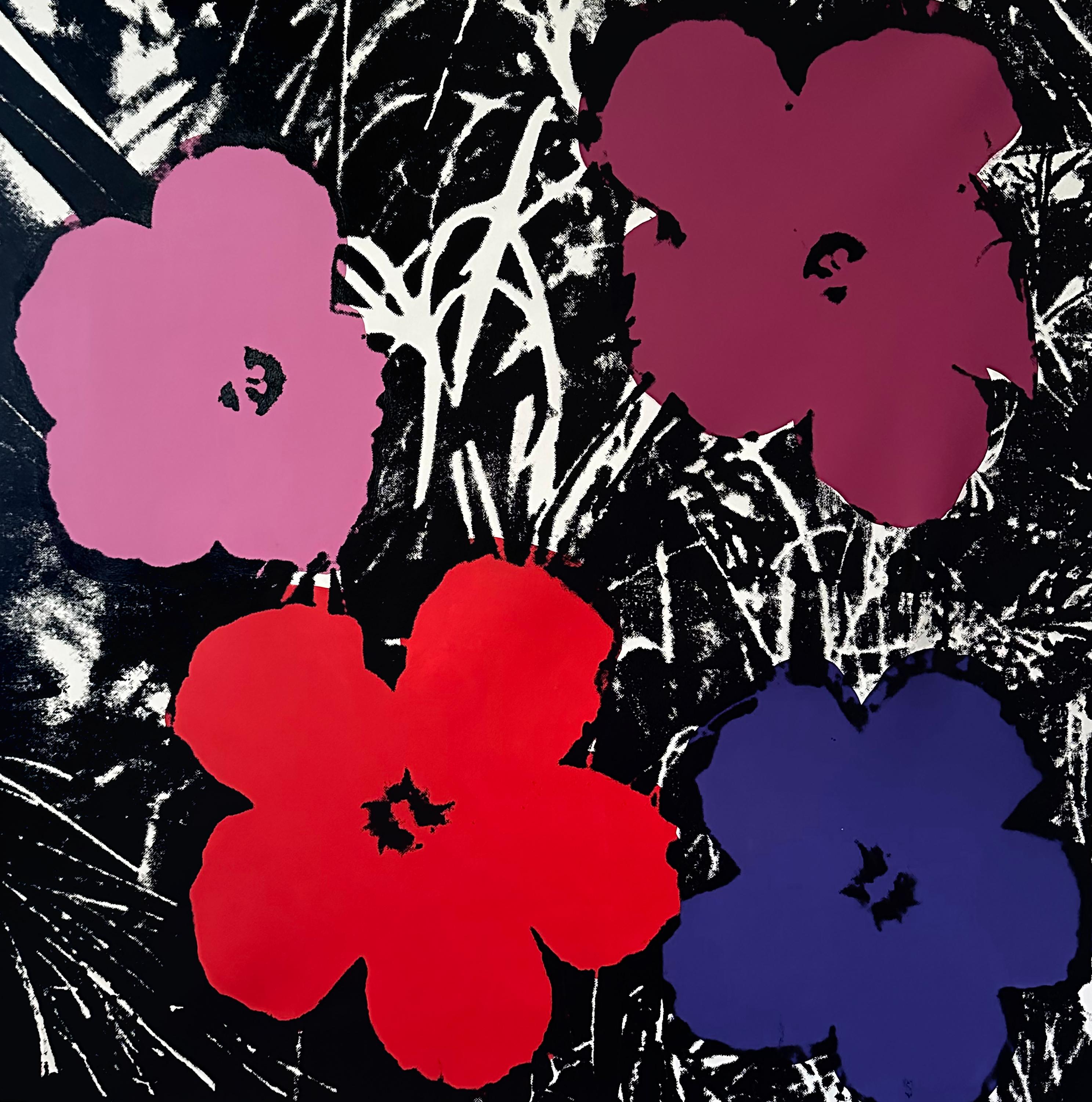 Negato Andy Warhol Fiori Rosso Rosa Viola 48 x48