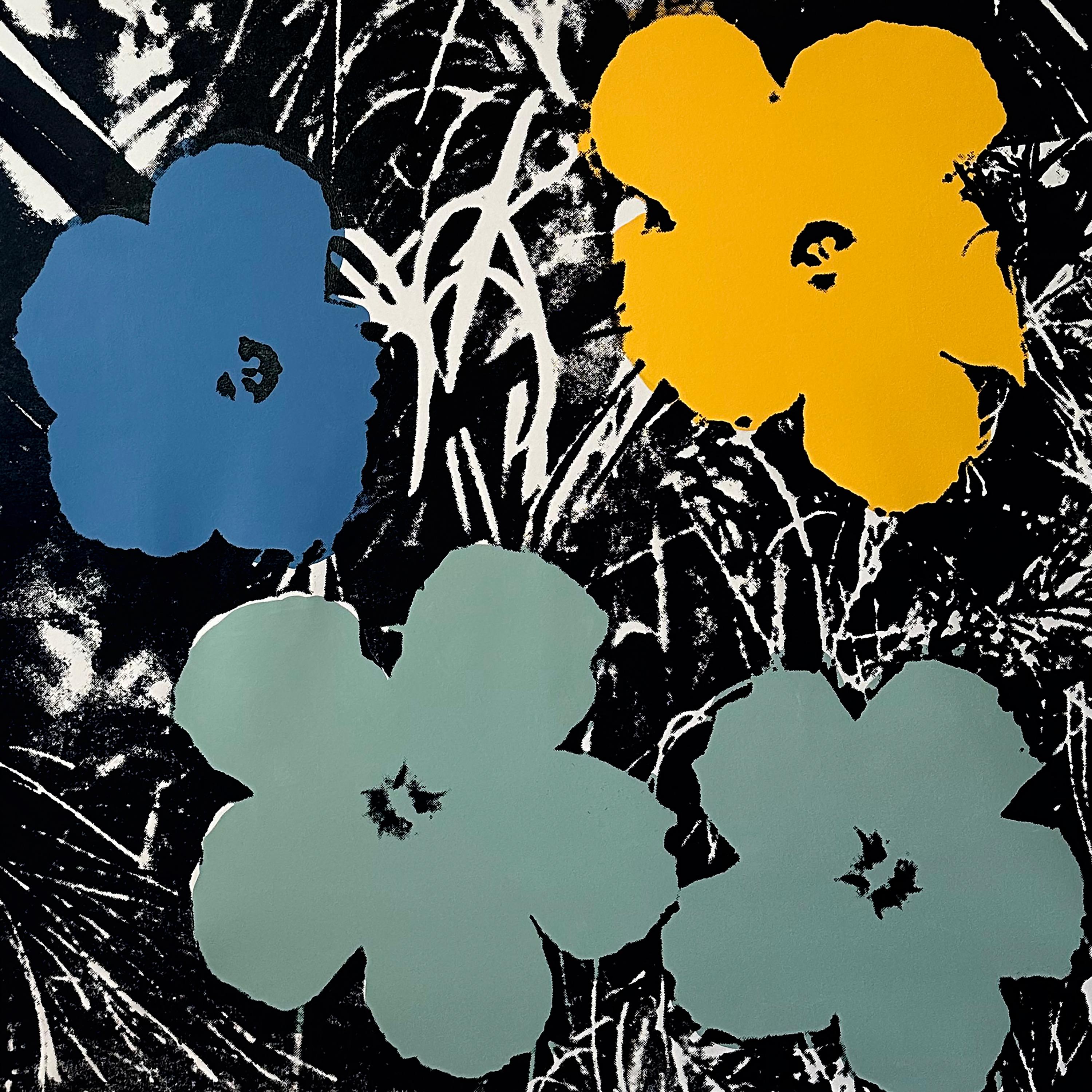 Negato Andy Warhol Fiori Giallo Blu 48 x48