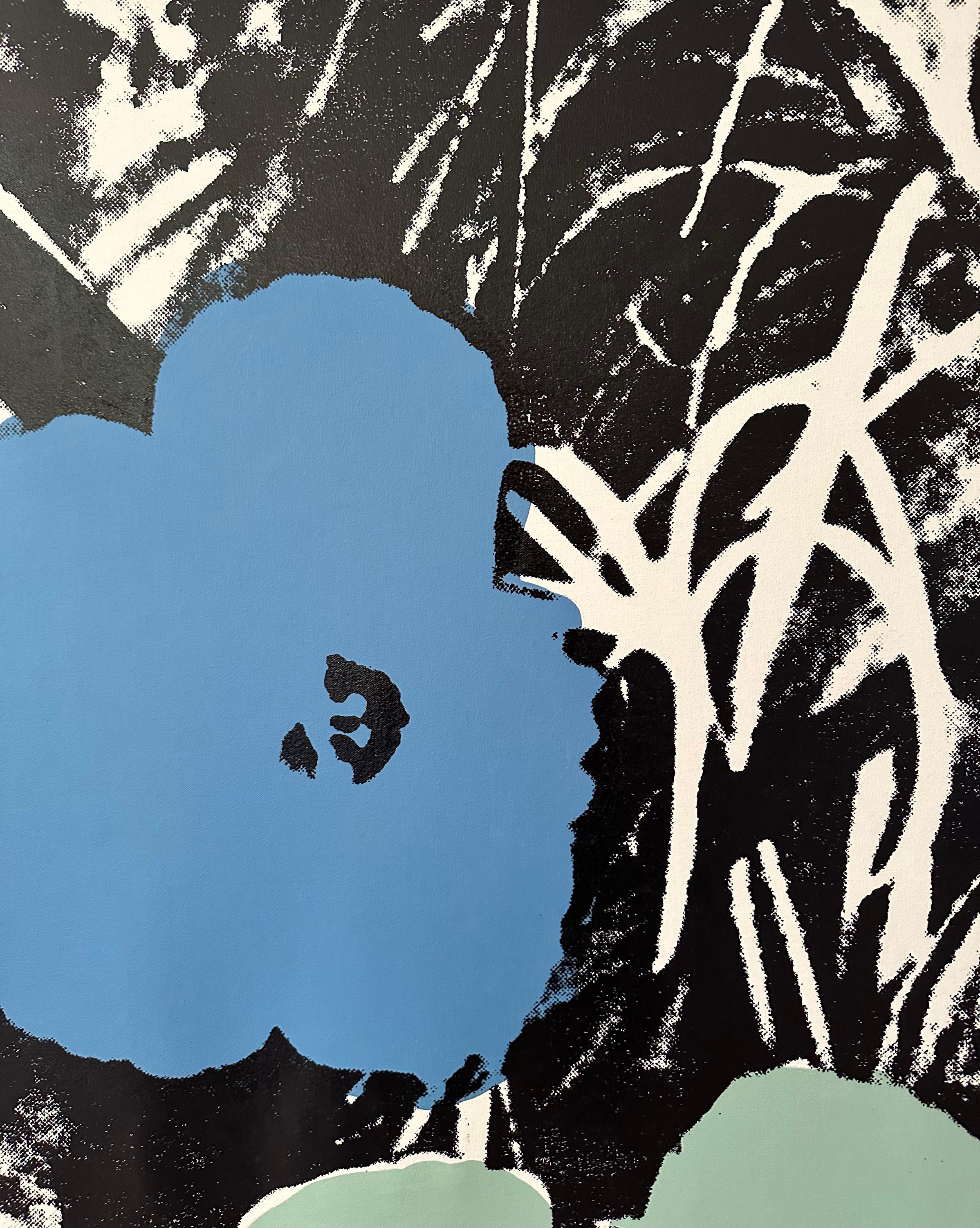 Negato Andy Warhol Fiori Giallo Blu 48 x48