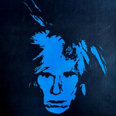 Negato Andy Warhol Parrucca da paura Blu Self-Portrait di Charles Lutz
