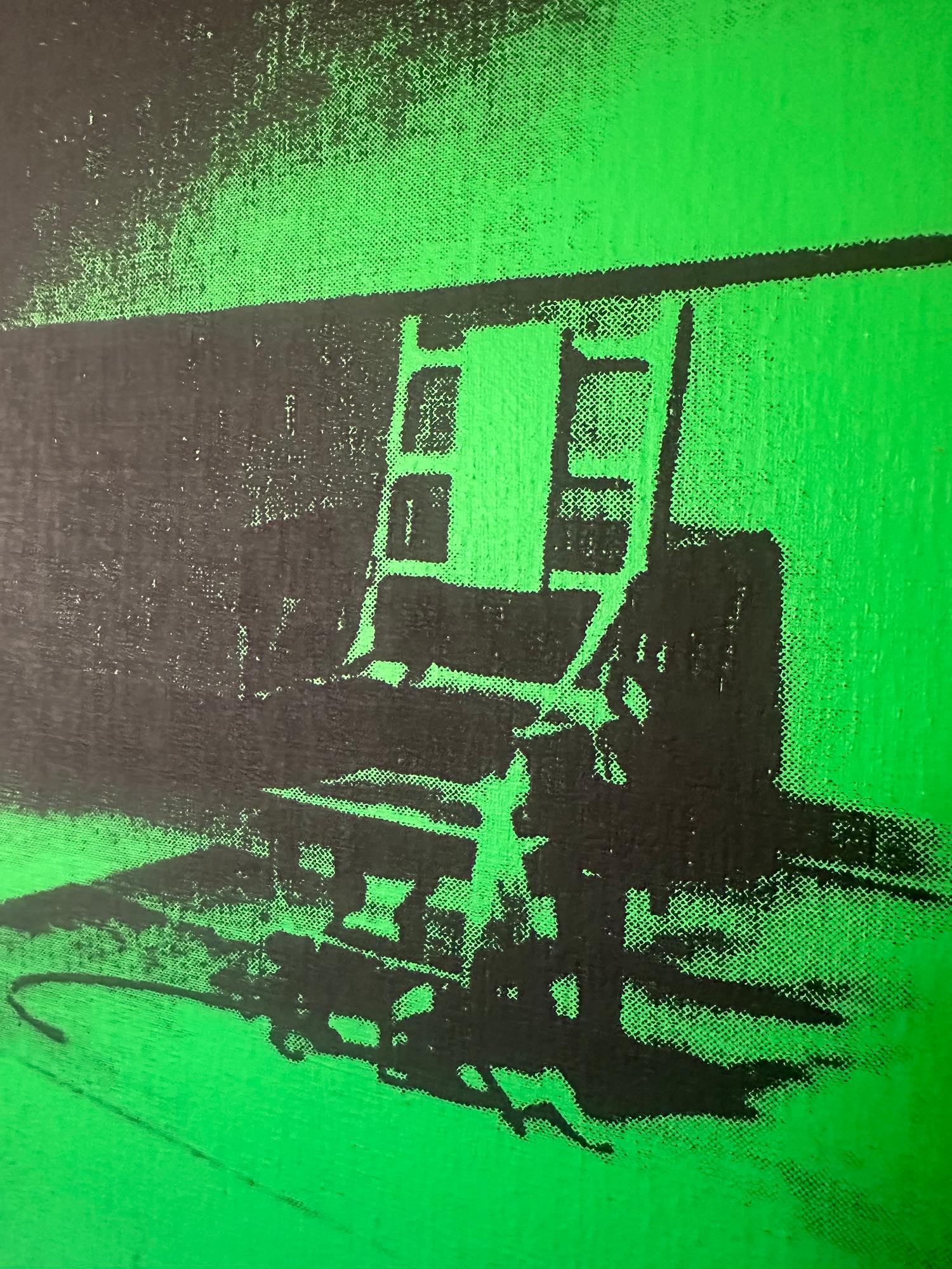 Negato il dipinto di Andy Warhol Greene & Greene Electric Chair di Charles Lutz in vendita 4